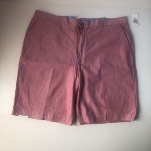 Izod Newport Oxford Real Red Flat Front Casual Shorts Men Size 40 NWT
